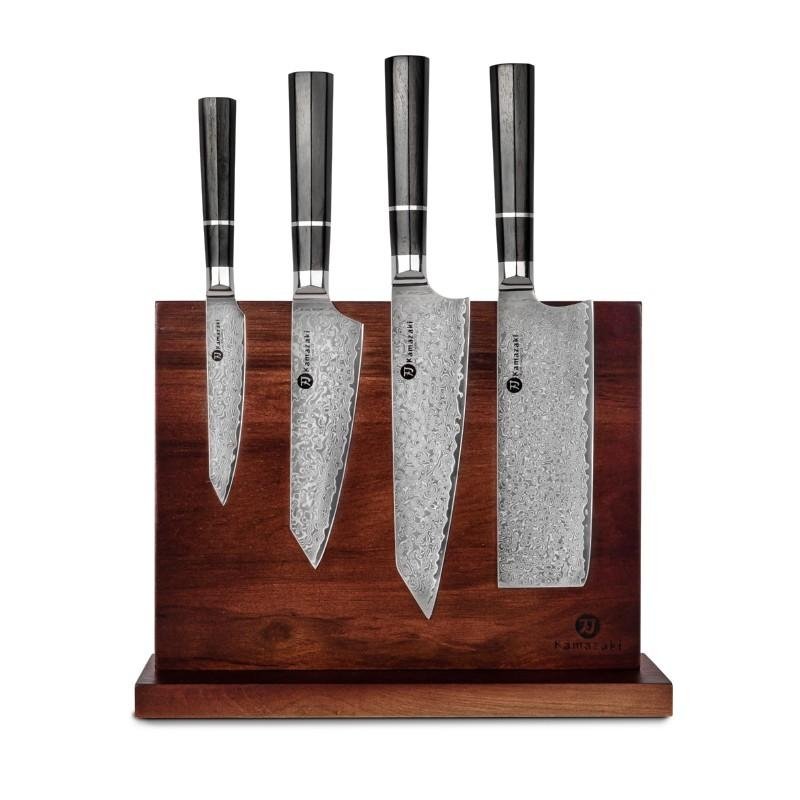 Damascus steel knife set with stand KAMAZAKI KZI002SET buy in the