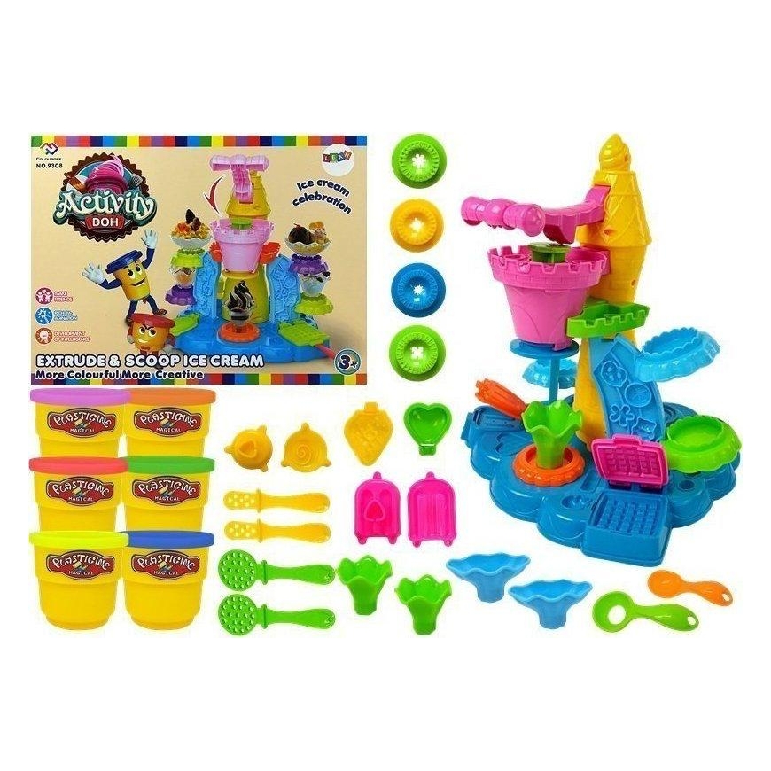 Leantoys Lean Cars Play Dough Set Ice Cream Machine Pressing Molds 6765