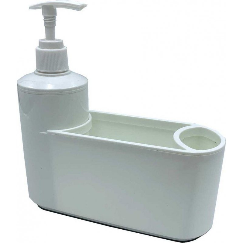 Metlex Dishwashing detergent dispenser with container for sponges and